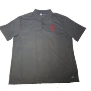 MLB Men’s Cleveland Indians TX3 Cool Short Sleeve Polo Shirt Gray Size XXL